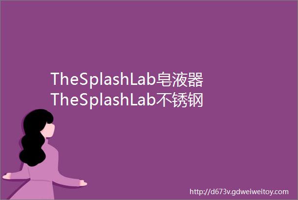 TheSplashLab皂液器TheSplashLab不锈钢感应皂液器